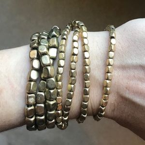 Chico’s mixed gold pebble bracelets